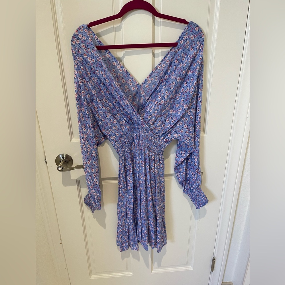 Blue flowered dress , size small